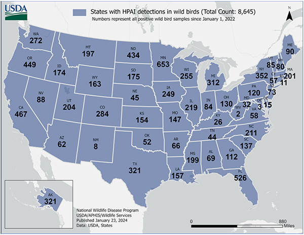 HPAI detections by state
